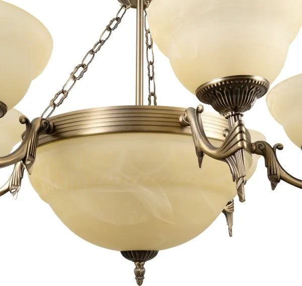 BRILAGI - Candelabru suspendat cu lanț DAHLIA 9xE27/40W/230V Ø 74 cm alamă