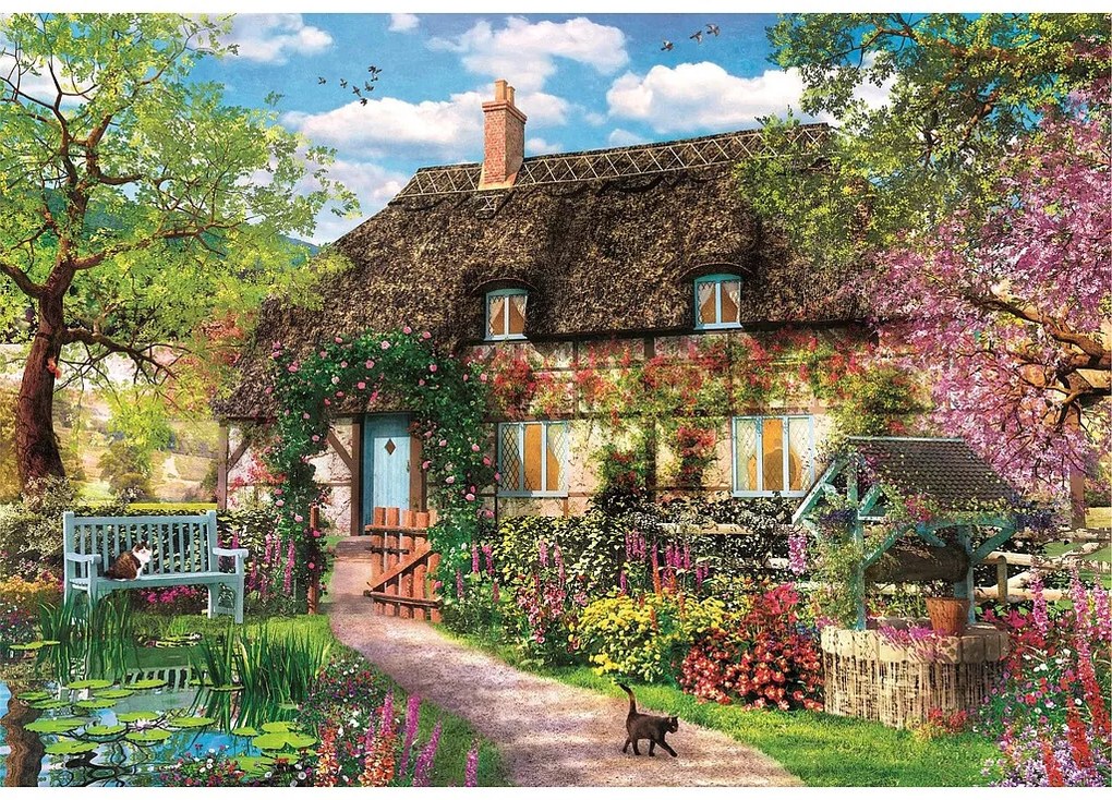 Orașe Magic Garden Puzzle Căsuță Veche 1000 de piese Clementoni