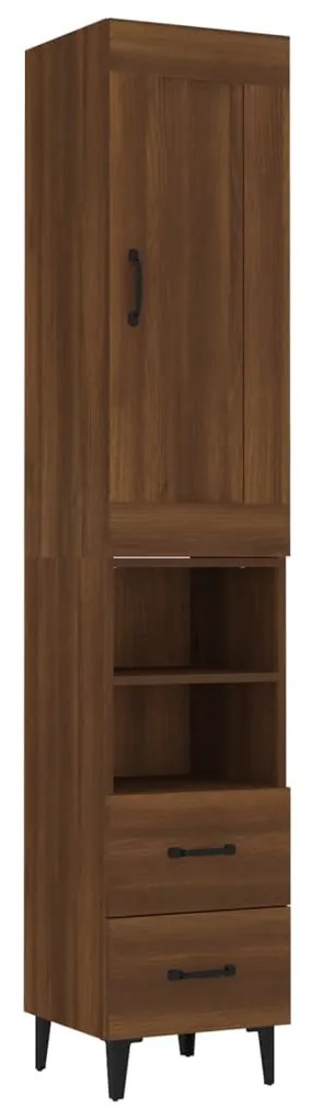 3115483 vidaXL Dulap înalt,Stejar brun, 35x34x180 cm, lemn compozit