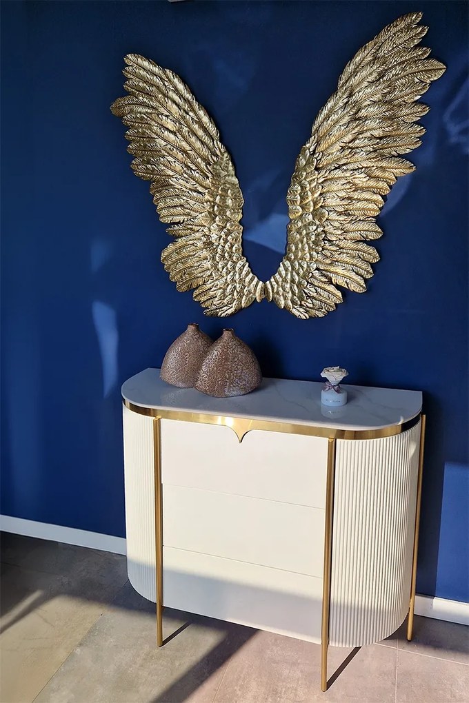 Comoda Bianca alb/auriu L120 cm