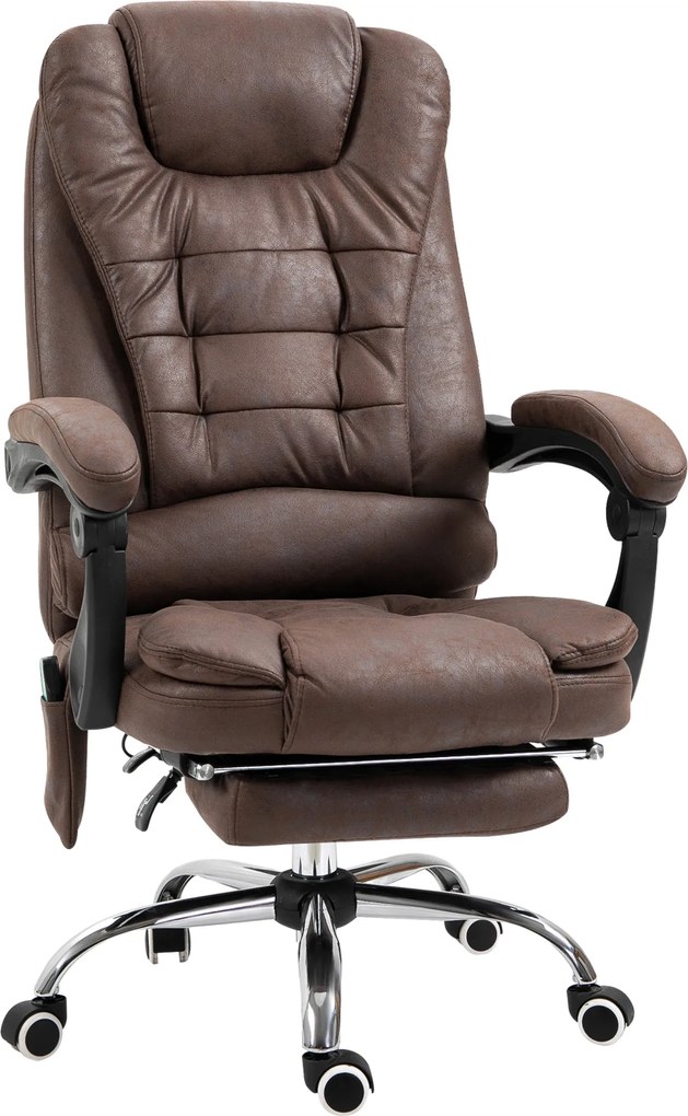 Vinsetto Scaun Birou Masaj – inclinabil, incalzire &amp; 6 Vibratii | Aosom Romania