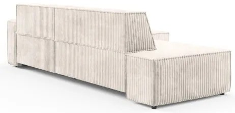 Colțar extensibil TERAMO, în formă de L, cu spațiu de depozitare, pe partea dreaptă, bej