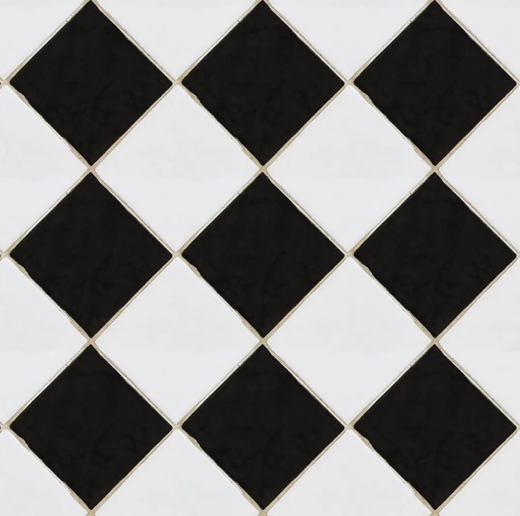 Tapet Checkered Tiles, Black &amp; White, Rebel Walls, 5 mp / rola