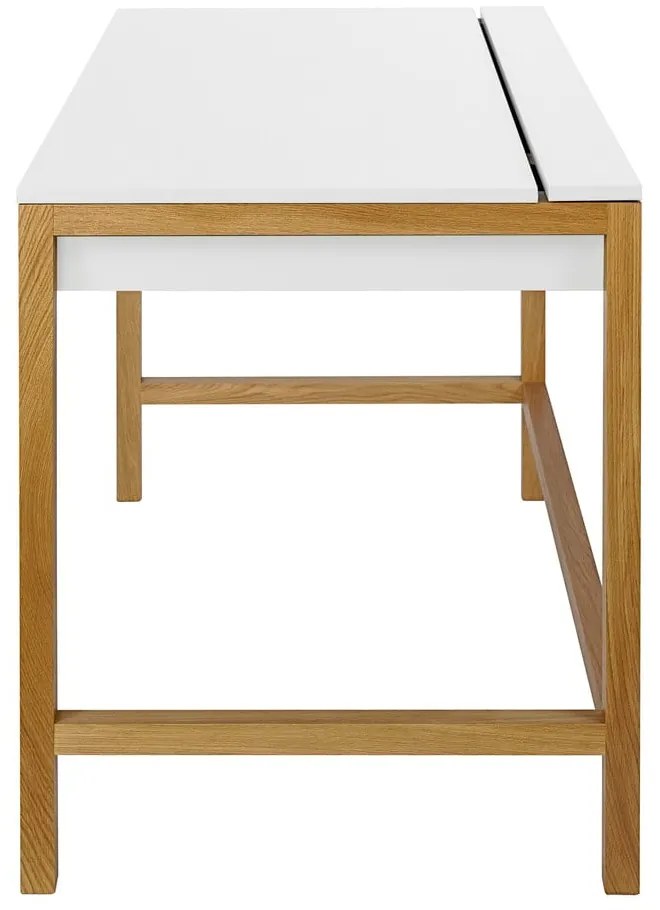 Birou cu blat alb Woodman NorthGate, alb-natural