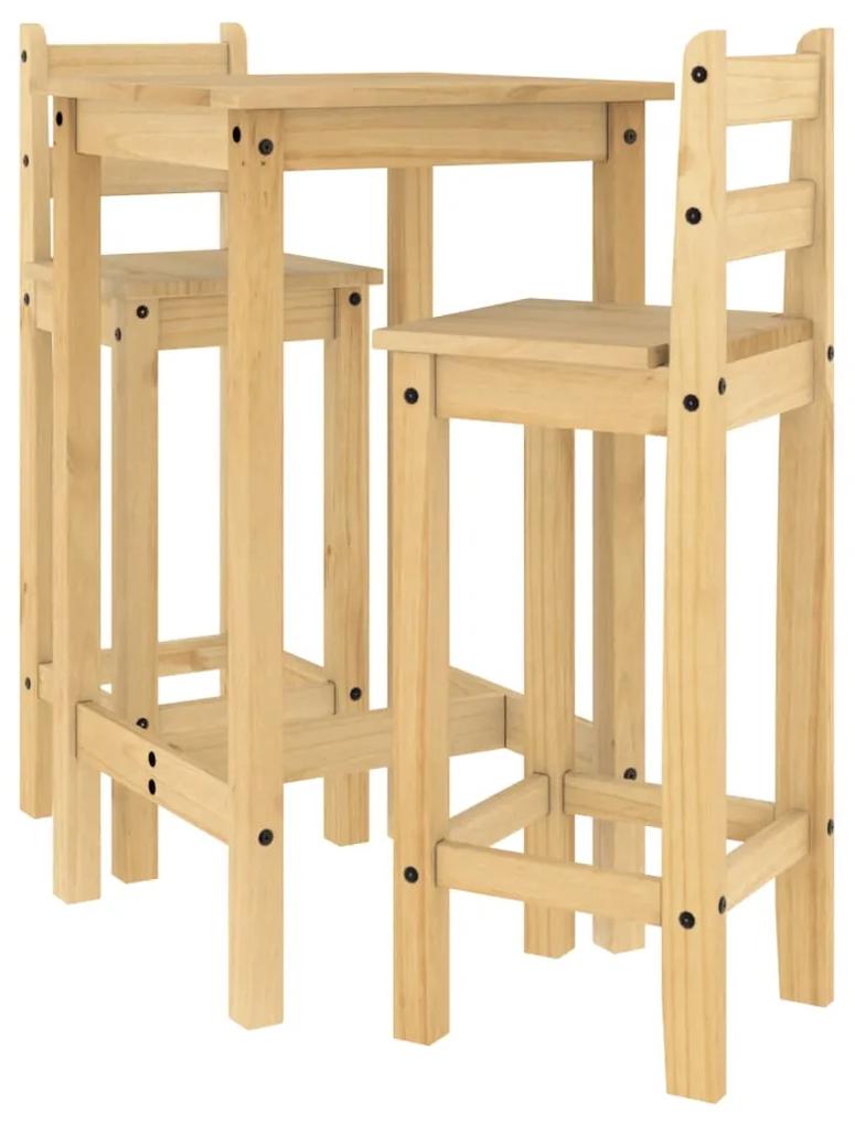 4005687 vidaXL Set mobilier de bar, 3 piese, lemn masiv de pin