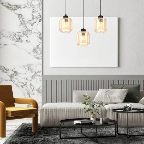 Lustră pe cablu SOMBRA 3xE27/60W/230V bej