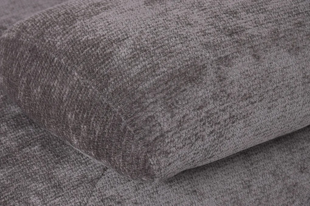 Canapea cu 3 locuri din bumbac, gri, spătar rabatabil, picioare sferice din lemn, material rezistent la pete, 85 x 220 x 111 cm, „Èze”