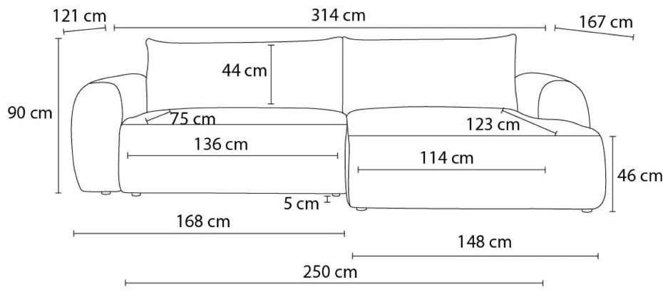 Colțar gri deschis/bej extensibil cu tapițerie din catifea reiată (cu colț pe partea stângă ) Lucien – Bobochic Paris