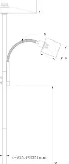 Lampadar Globo 15185S4 PACO 1xE27/40W/230V + 1xE14/25W
