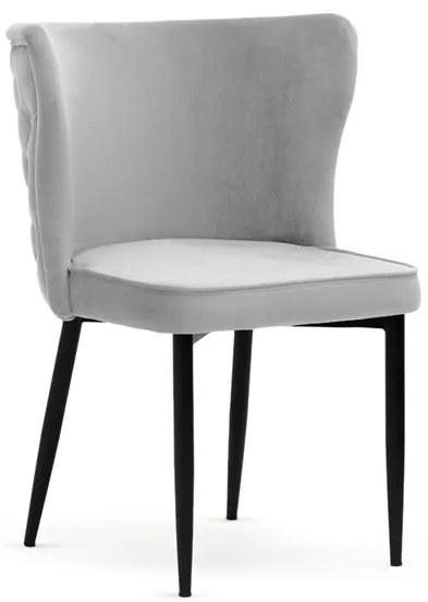 Scaun tapitat Modena gri picioare negre - H86 cm