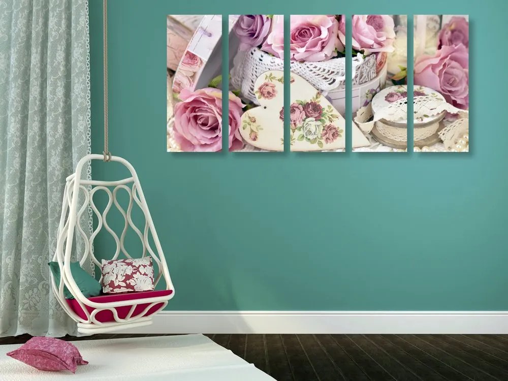 Tablou 5-piese stilul vintage romantic