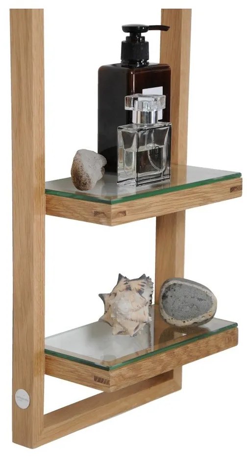 Etajeră de perete din lemn de stejar Wireworks Zone, înălțime 81 cm