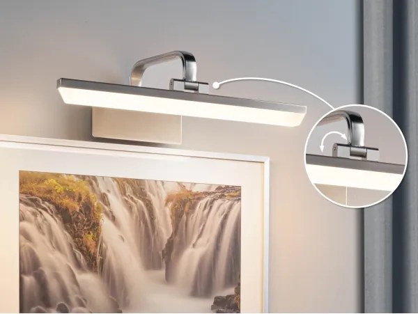 Paulmann RENAN 95572 - Aplică LED 9,5 W pentru tablouri, 230 V, 40 cm, crom mat