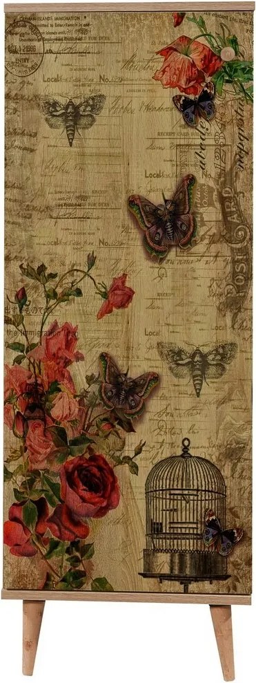 Dulap pentru pantofi Mega Sonoma Oak Roses