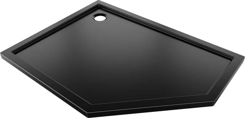 Mexen Flow brodzik pentagonal slim stânga 100 x 80 cm, negru mat - 46P708010L