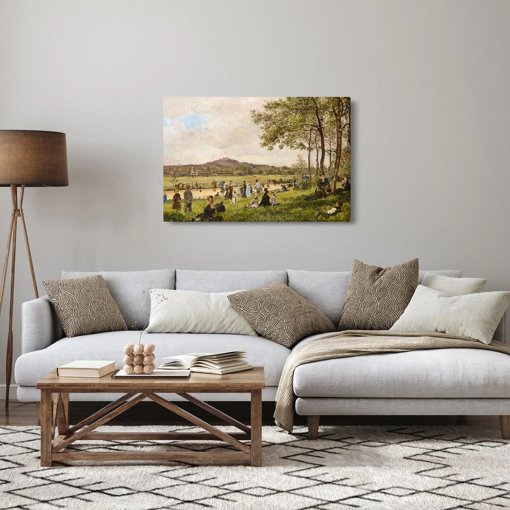 Tablou - French 19th Century, Race Course at Longchamps, reproducere (90x60 cm)