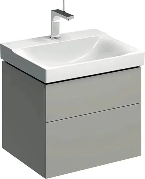 Dulap baza pentru lavoar suspendat Geberit Xeno2 greige 2 sertare 58 cm