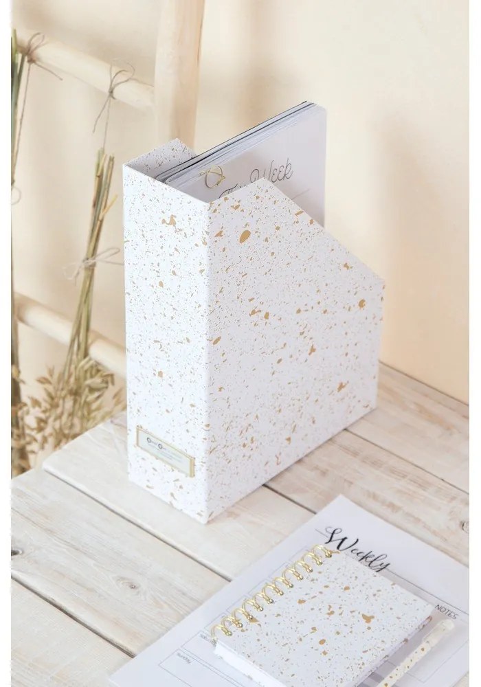 Organizator pentru documente Bigso Box of Sweden Estelle, alb-auriu