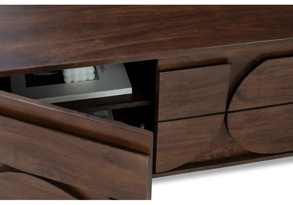 Comodă TV maro din lemn de mango 145x55x40 cm Trisha – MOME