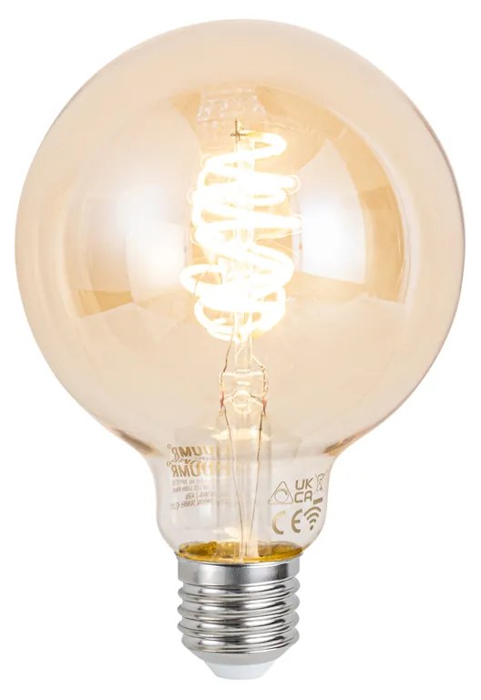 Bec LED inteligent E27 reglabil G95 chihlimbar 4.9W 320lm 2500K