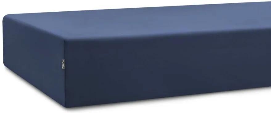 Cearsaf pat albastru din bumbac Bed Navy Blue Mumla (diverse dimensiuni)