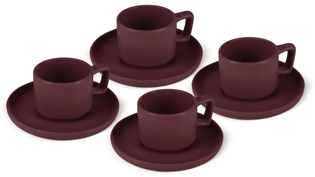 BerlingerHaus Set de căni de espresso cu farfurioară Leonardo 100 ml, 4+4 buc.