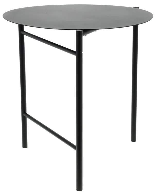 Masă de dining neagră rotundă din metal ø 70 cm Disc – Zone