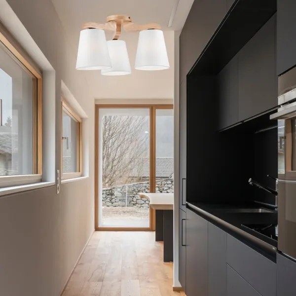 Lustră aplicată ANDREA 3×E27/60W/230V stejar/albă