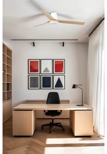 Ventilator de tavan FARO 33829WT PUNT TUB M maro/alb d. 132 cm WT + telecomandă