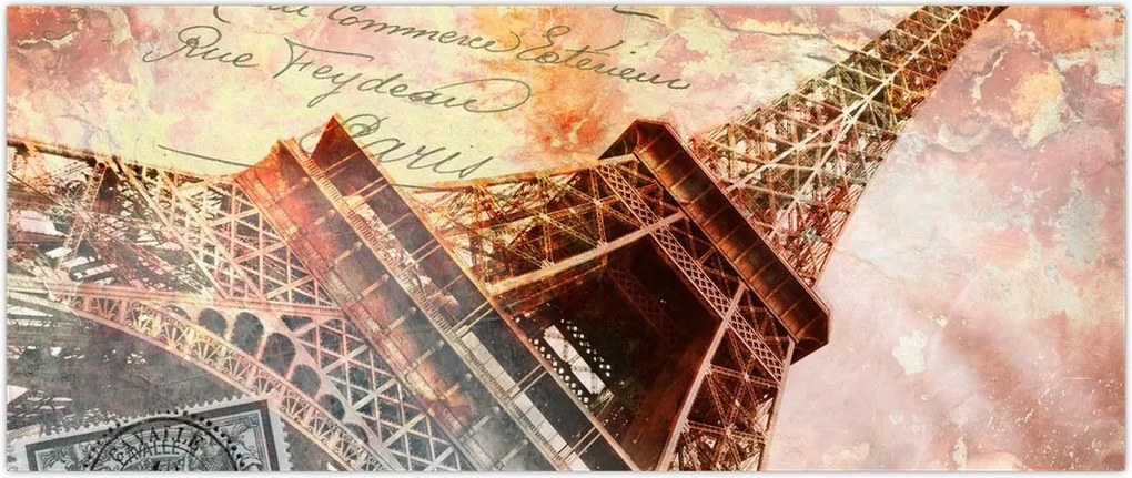 Tablou - Turnul Eiffel în stil vintage (120x50 cm)