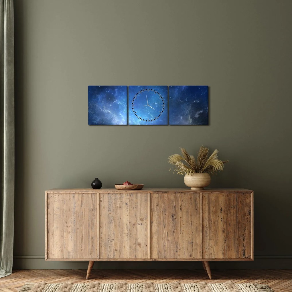 Tablou cu cerul (cu ceas) (90x30 cm)