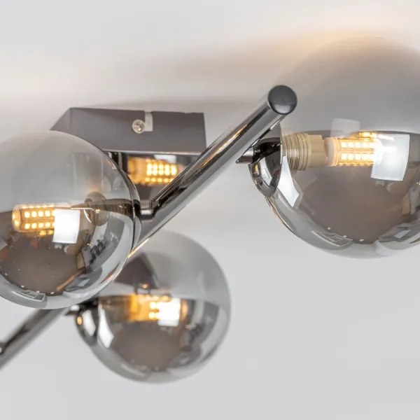 Brilagi - Lustră LED aplicată MILLA 4xG9/3W/230V negru-crom/fumuriu