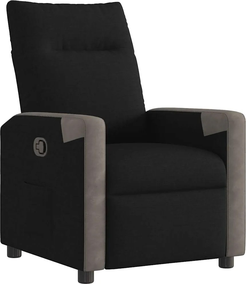 vidaXL Fotoliu rabatabil, negru, material textil