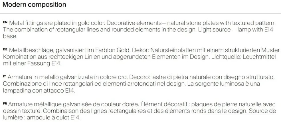 Aplica de perete deosebita design contemporan, neoclasic Marmo