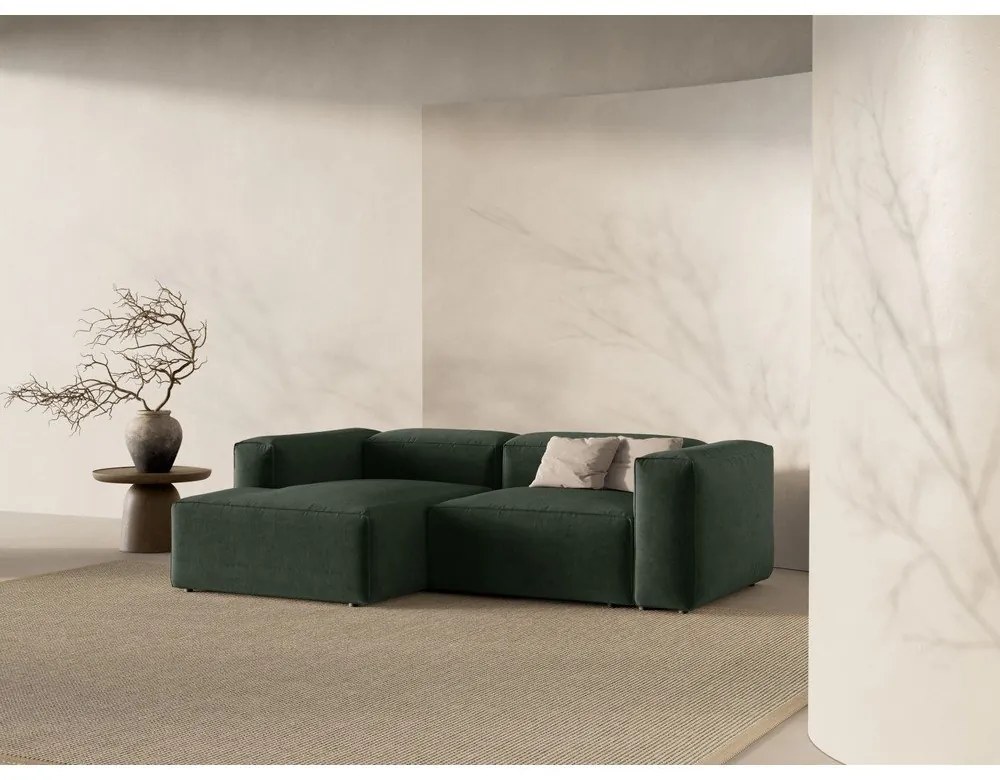 Colțar verde (cu colț pe partea stângă/cu șezlong) Bergamo – Cosmopolitan Design