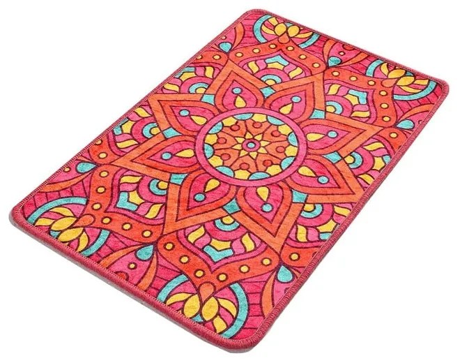 Covoraș de baie Foutastic Mandala, 60 x 40 cm, orange