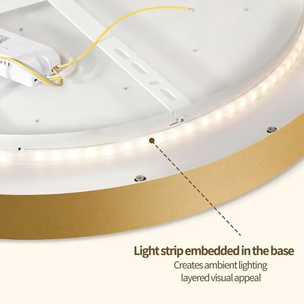 Brilagi - Lampă LED dimabilă GLASS POOL DOUBLE LED/48W/230V 40 cm aurie + telecomandă