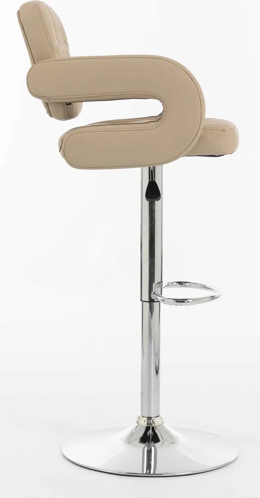 HR8403W Scaun Crem Piele Ecologica Premium Soft cu Bază Cromata