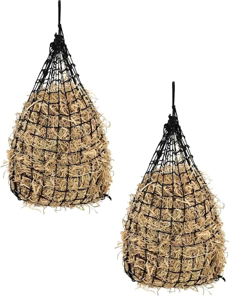 vidaXL Plase pentru fân, 2 buc, negru, rotunde, 75x75 cm PP