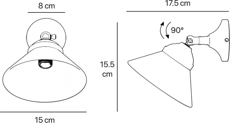 Aplica de perete din alama si sticla design vintage Sofia