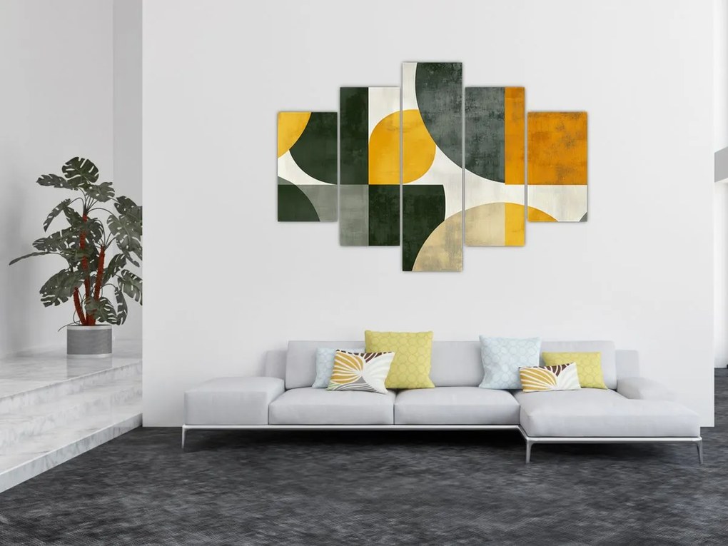 Tablou - Abstracție în culoare de măslin (150x105 cm)