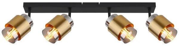 Spot MILLEY 4xE27/40W/230V negru/alamă Globo 15560-4