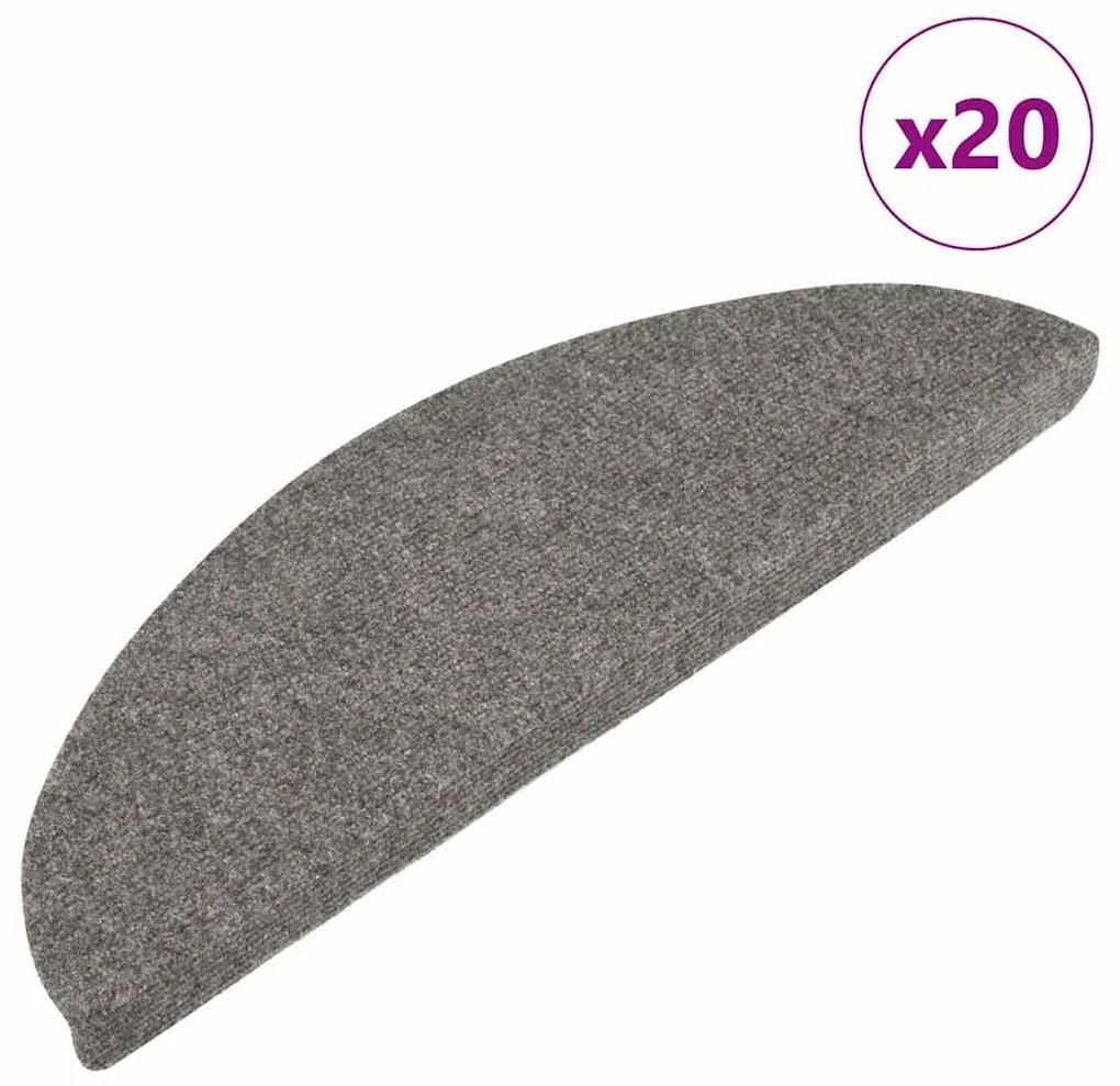 vidaXL Covorașe scară autoadezive 20 buc Gri 56x17x3 cm