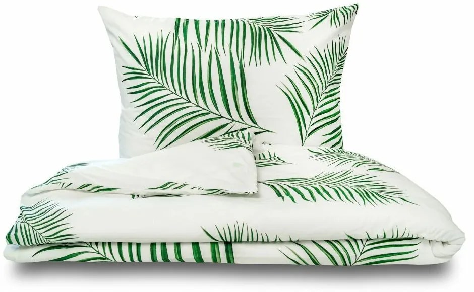 Lenjerie de pat din bumbac Kvalitex Tropical alb, 240 x 200 cm, 2 buc. 70 x 90 cm