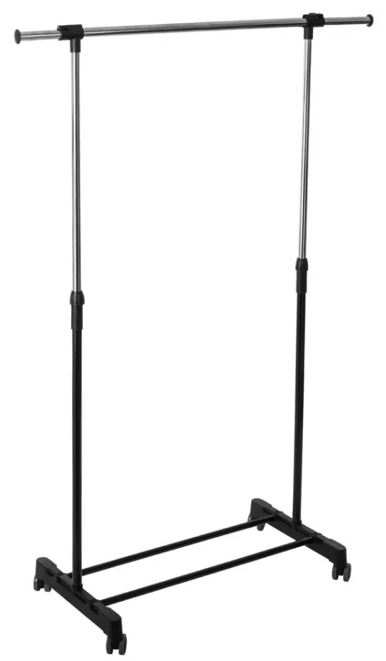 Suport mobil pentru haine cu inaltime si lungime reglabila, 120x42x168 cm Negru