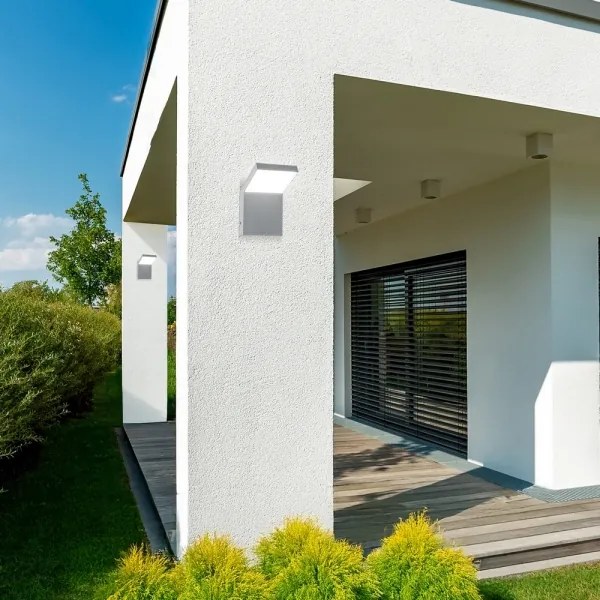 Brilagi - Aplica exterioară de perete RIANO LED/8W/230V argintie IP65