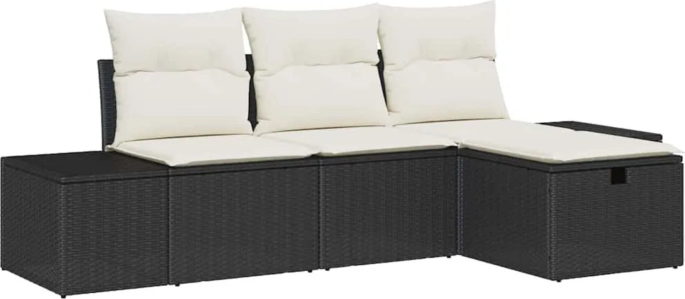 vidaXL Set de canapea cu pernă 4 pcs poliratan