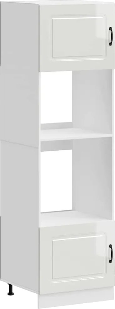 vidaXL Dulapuri pentru cuptor 2 buc Kalmar alb lucios lemn prelucrat