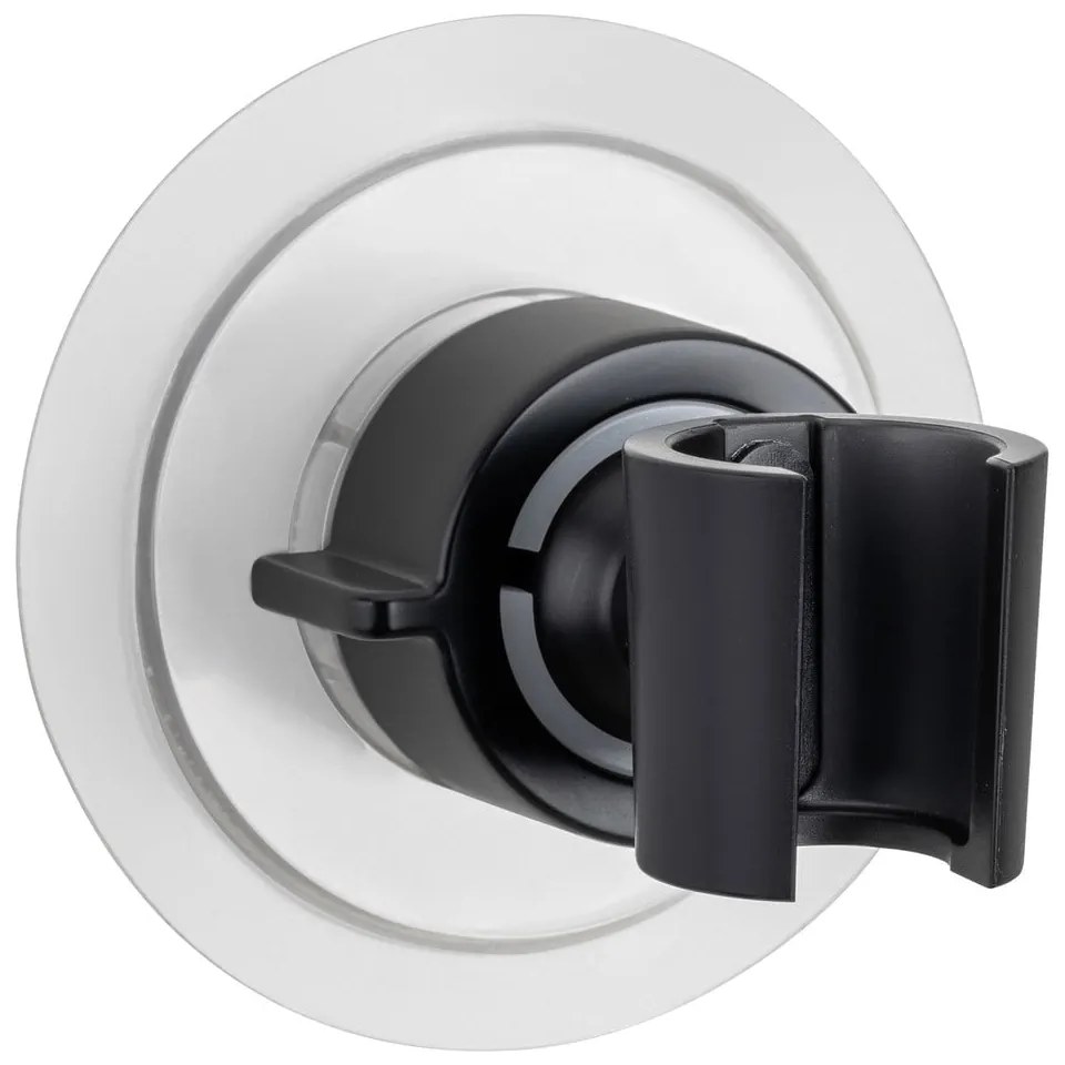 Suport pentru capul de duș negru autoadeziv din plastic Libertà – Wenko