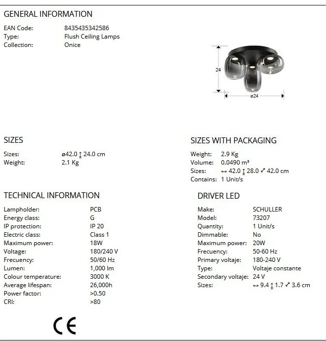 Plafoniera LED design modern Onice 3L